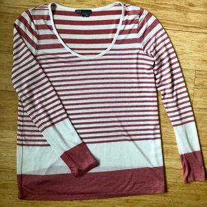 Vince Red Stripe Long Sleeve Shirt